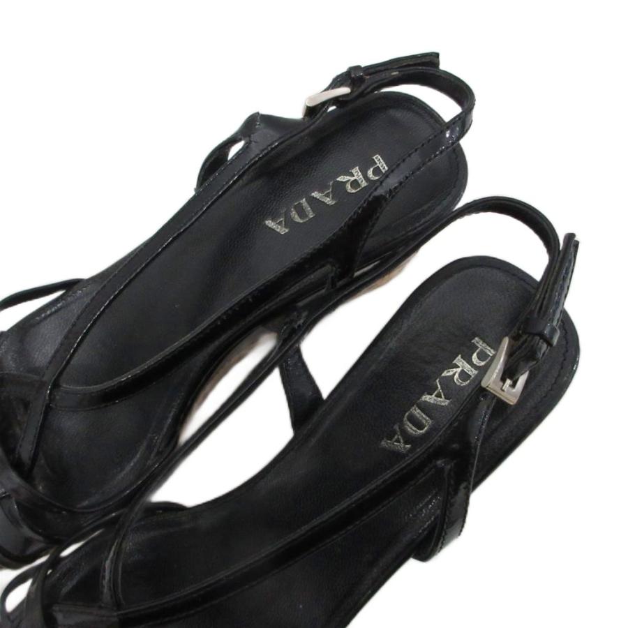 PRADA（プラダ） 厚底サンダル ミュール ウェッジソール パテント