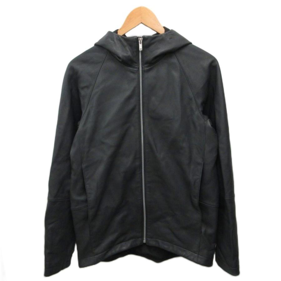 theory フードレザージャケット Theory 21ss フード付きレザージャケット