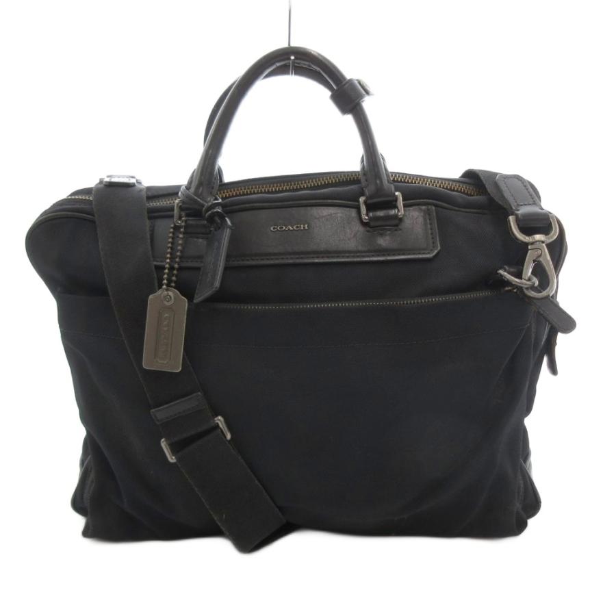 良品 1804 COACH ブリーフケース レザー ブラック A4 COACH（コーチ） ブリーフケース 書類かばん 黒 ブラック フロント