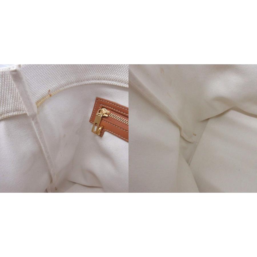 セリーヌ CELINE アイボリー ロゴ入り ハンドバッグ CELINE（セリーヌ） ホリゾンタルカバ キャンバストートバッグ