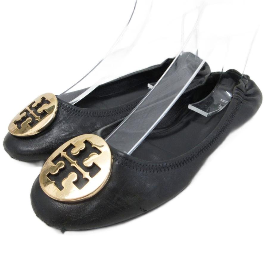 【新品未使用品】トリーバーチ　フラットシューズ　バレエ　パンプス　ロゴ金具　黒 TORY BURCH（トリーバーチ） フラットシューズ バレエシューズ