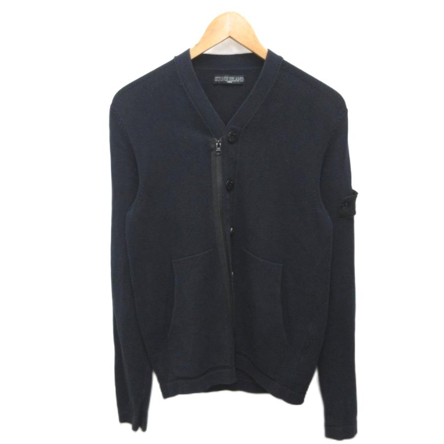 美品 Stone  ストーンアイランド ジップニット カーディガンS ストーンアイランド STONE ISLAND ジップカーディガン コットンニット
