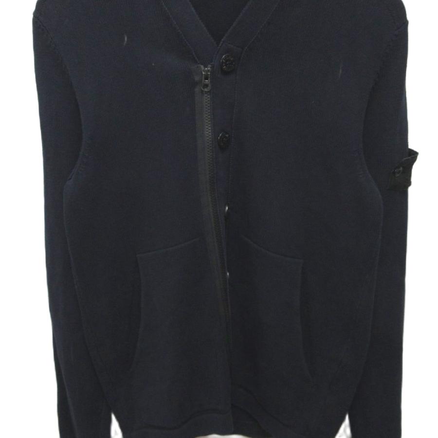 美品 Stone  ストーンアイランド ジップニット カーディガンS ストーンアイランド STONE ISLAND ジップカーディガン コットンニット
