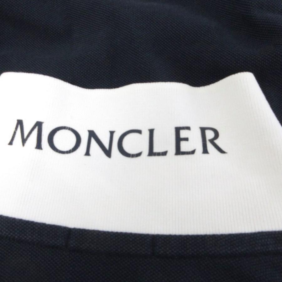 MONCLER（モンクレール） ポロシャツ 半袖 襟裏ロゴ S 紺 ネイビー 白