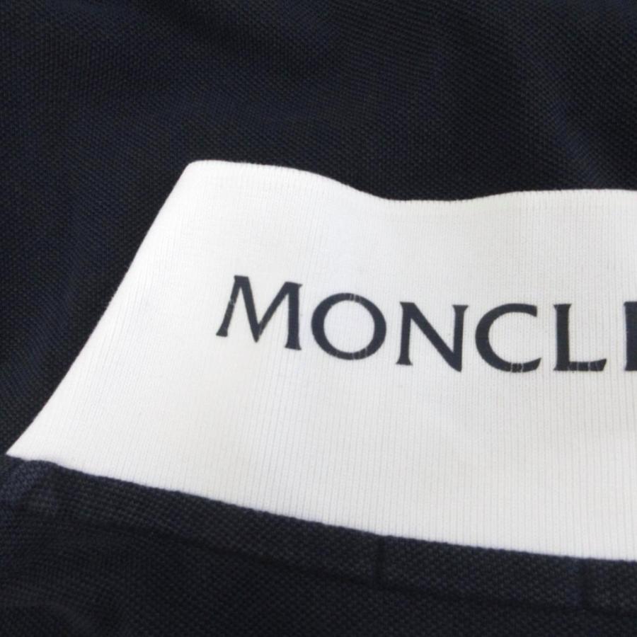 MONCLER（モンクレール） ポロシャツ 半袖 襟裏ロゴ S 紺 ネイビー 白
