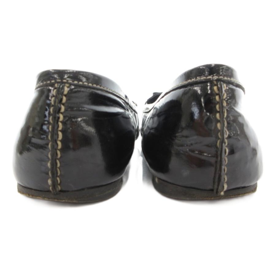 PRADA（プラダ） ブラックエナメル ローファー 35.5 黒 ブラック