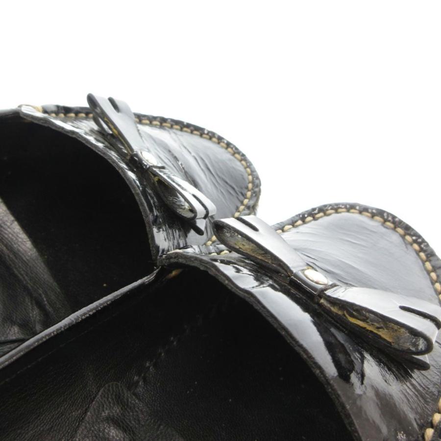 PRADA プラダ ローファー エナメル ブラック リボン PRADA（プラダ） ブラックエナメル ローファー 35.5 黒 ブラック