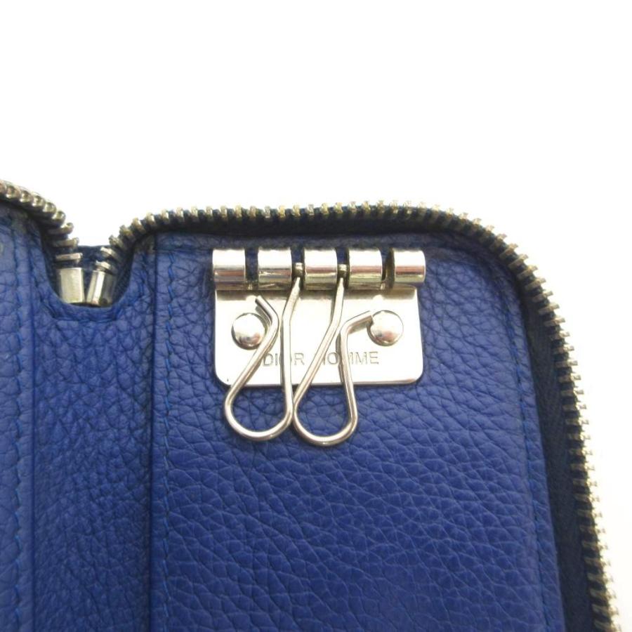 ディオールオム Dior HOMME キーケース 2連 レザー 紺 ネイビー