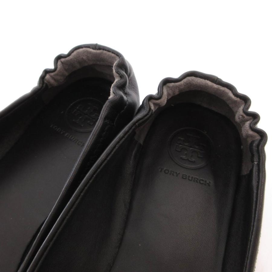 新品！TORY BURCH トリーバーチ ブラック　スウェード　ロゴ　スリッポン TORY BURCH（トリーバーチ） 美品 フラッド バレエシューズ ロゴ 黒