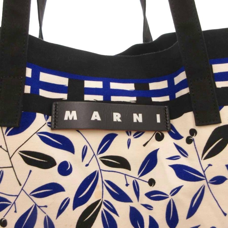 MARNI（マルニ） トートバッグ バンダナ ロゴ 総柄 黒 ブラック 白