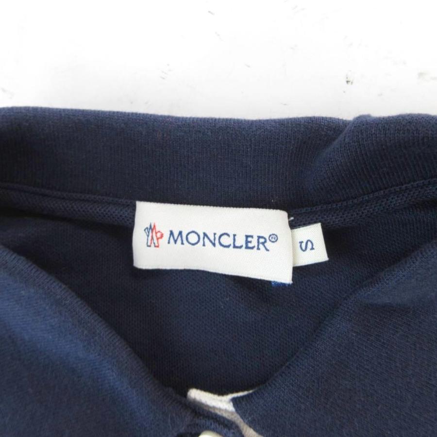 MONCLER（モンクレール） ポロシャツ 半袖 鹿の子 ロゴパッチ 紺