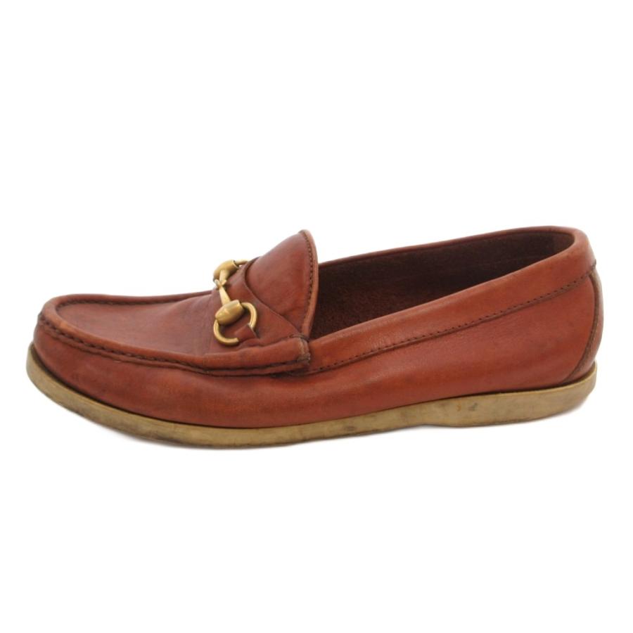 GUCCI（グッチ） ホースビット ローファー シューズ レザー 40.5 茶 