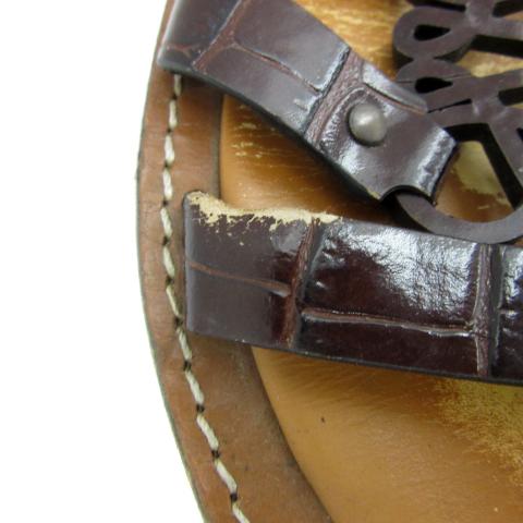 LOEWE ロエベ ストラップサンダル フラットシューズ アナグラム レザー 