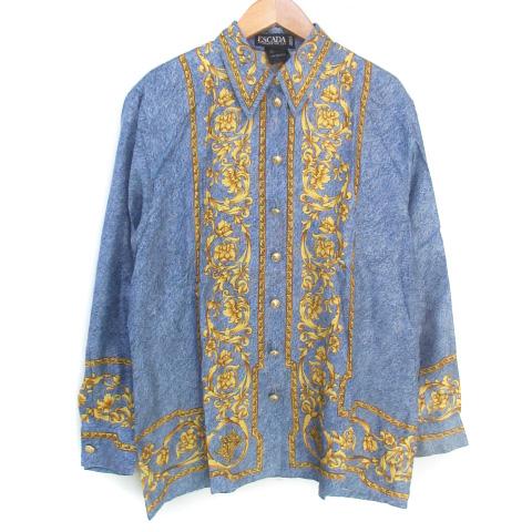 エスカーダ ESCADA MARGARETHA LEY シルク シャツ ブラウス 長袖 金 
