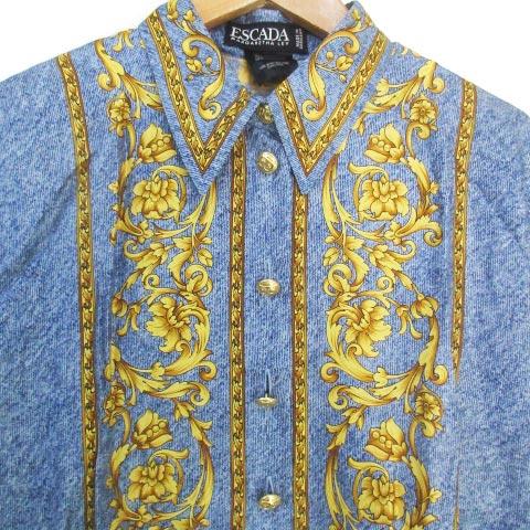 エスカーダ ESCADA MARGARETHA LEY シルク シャツ ブラウス 長袖 金 