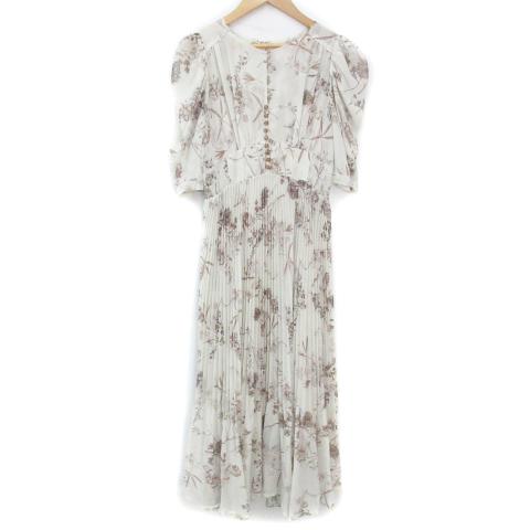 ココディール ヴィンテージフラワープリーツワンピース ロング丈 五分  