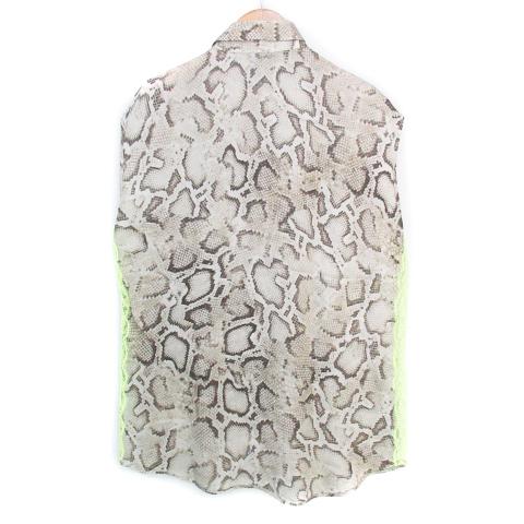 ピンコ PINKO シャツ ブラウス ノースリーブ 切替 レース パイソン柄 