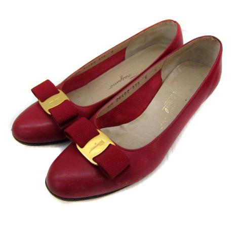 ☆フェラガモ☆サルヴァドーレフェラガモヴァラ☆赤☆ラウンドトゥ