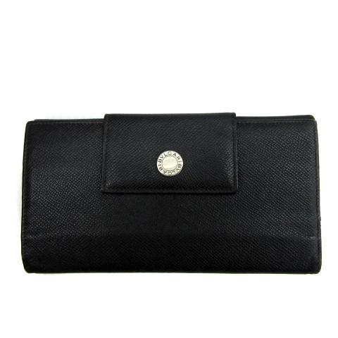 ブルガリ BVLGARI 長財布 三つ折り財布 ウォレット レザー 黒 ブラック 