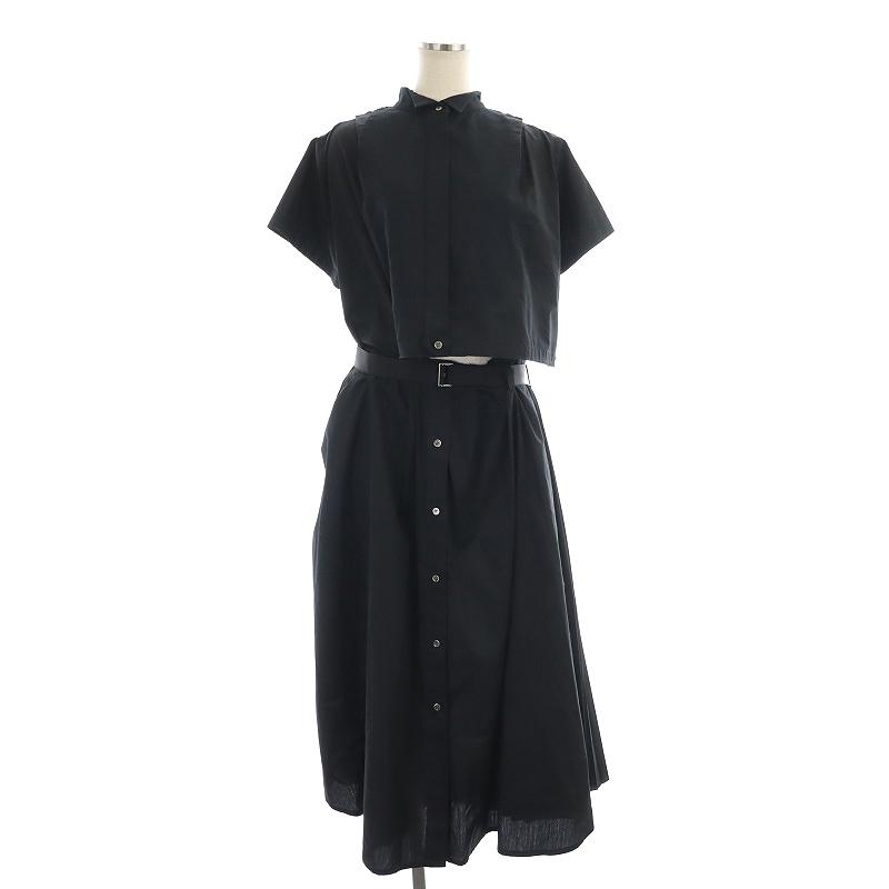 サカイ sacai Cutaway Shirt Dress ドレス ワンピース ロング 半袖 3 