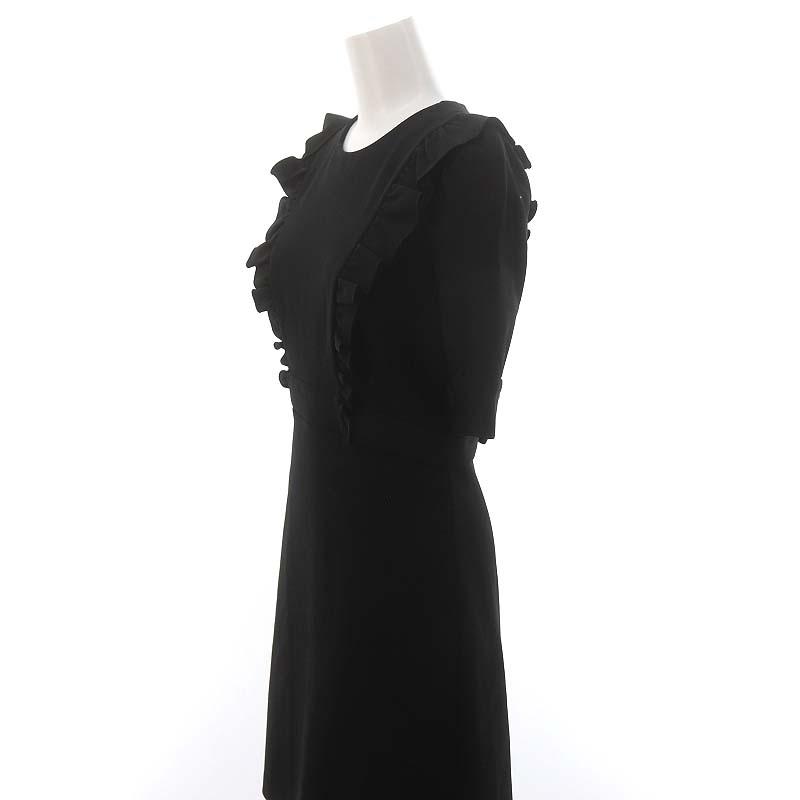 GUCCI（グッチ） バックリボン フリルワンピース ひざ丈 半袖 S 黒