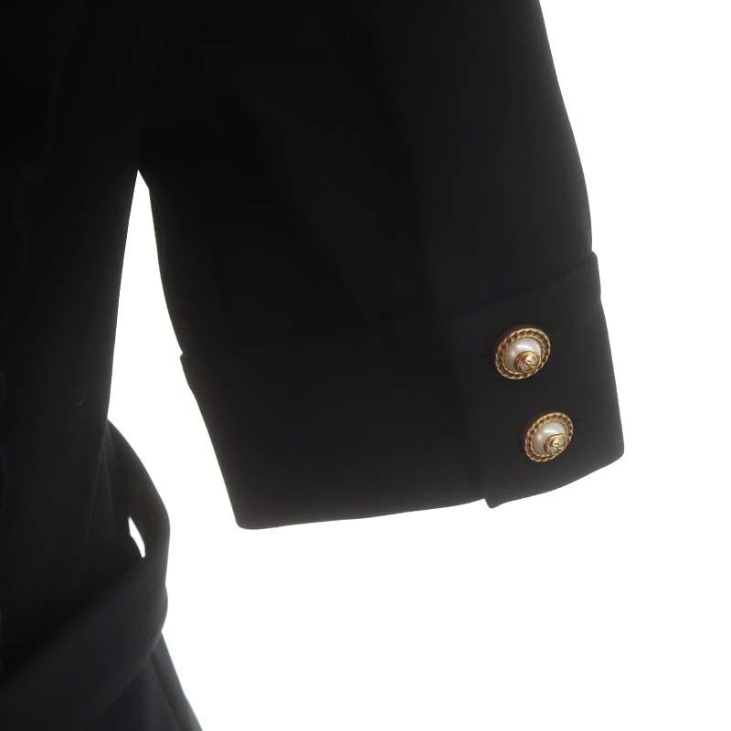 GUCCI（グッチ） バックリボン フリルワンピース ひざ丈 半袖 S 黒