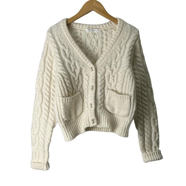 Her lip to カーディガン パールボタン S 白 ホワイト アイボリー  