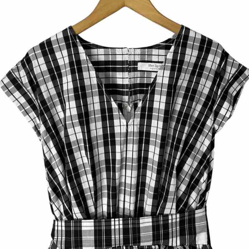 Her lip to チェック柄 半袖ワンピース M