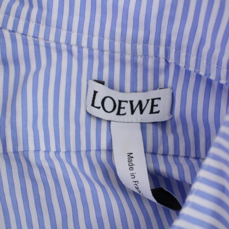 ロエベ LOEWE アシンメトリー ストライプ シャツ ブラウス 長袖 XS 