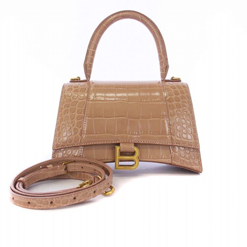 美品　バレンシアガ　アワーグラス　スモール　クロコ balenciaga バレンシアガアワーグラスクロコダイル型押しスモール