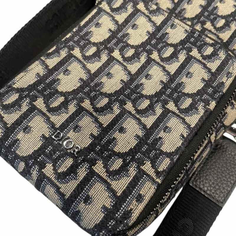 ディオール Dior オブリーク ライダー ポーチ トロッター ロゴ 灰 