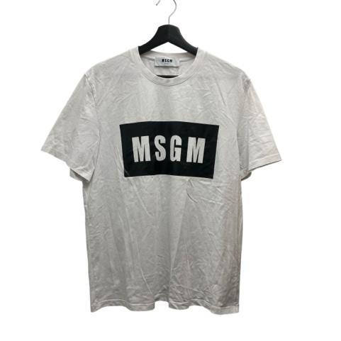 エムエスジーエム MSGM ロゴ プリント Tシャツ S 2640MM67 白×黒  