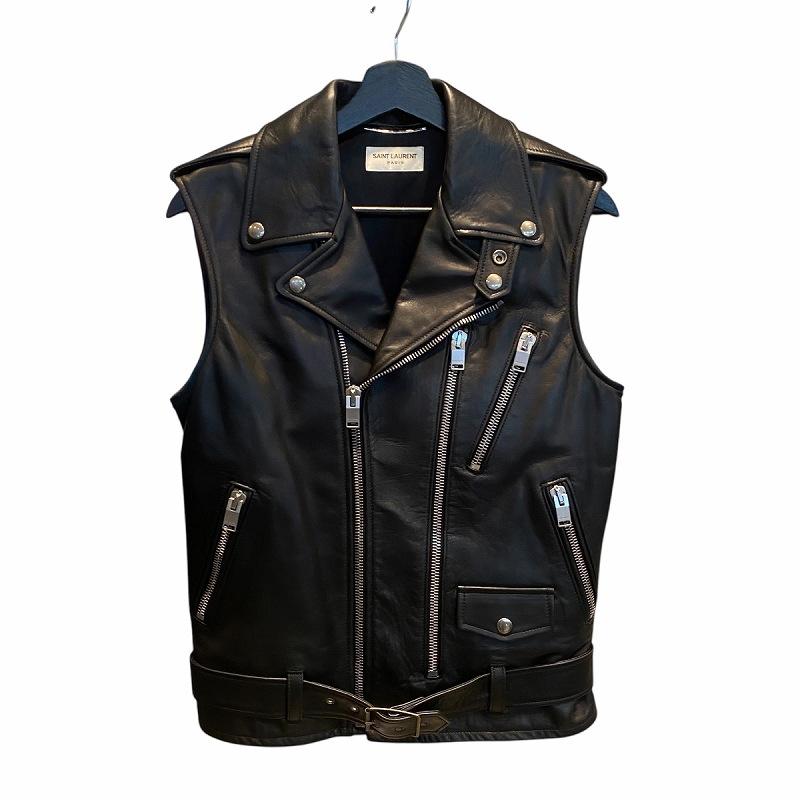 値下げ SAINT LAURENT PARIS サンローランパリ レザーベスト 値下げ SAINT LAURENT PARIS サンローランパリ レザーベスト