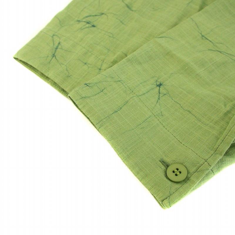 新品タグ付き】イッセイミヤケメンロウケツシャツボタンダウングリーン