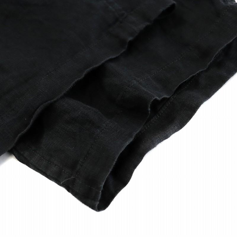 コモリ COMOLI 21SS リネンWクロス ドローストリングパンツ 麻 2 M 黒 