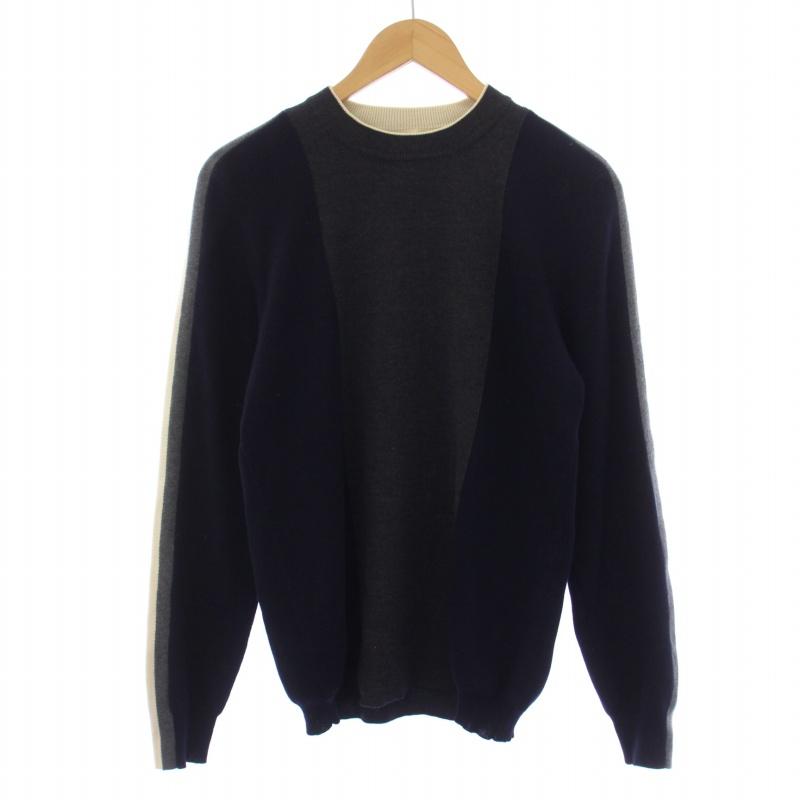 マルニ MARNI バイカラーニット セーター 長袖 クルーネック ウール 46  
