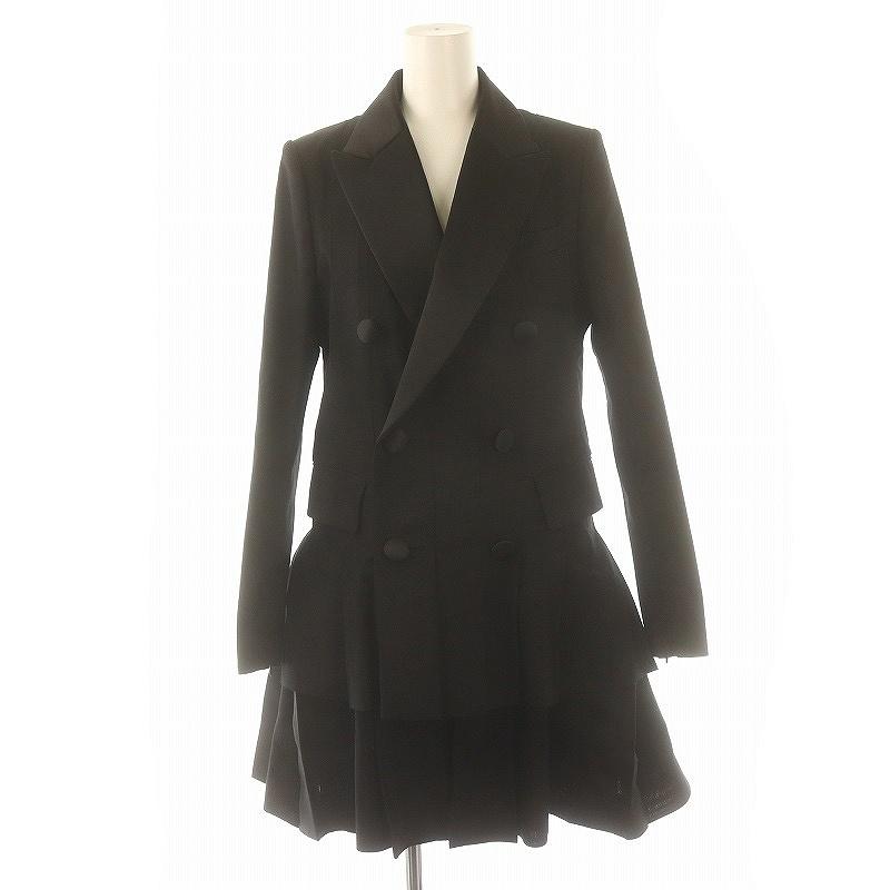 サカイ sacai 23AW プリーツ切替ジャケット スプリングコート ミドル丈  