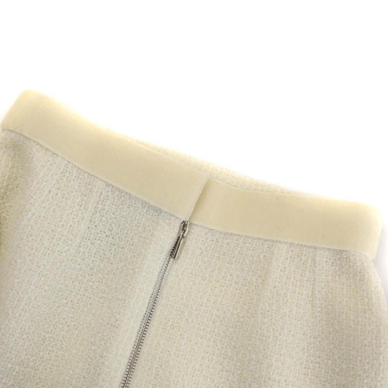 【中古】シャネル CHANEL ジップアップ ポケット ツイードスカート ミニ 台形 34 アイボリー P56269V42224 /MF ■OS CHANEL（シャネル） ジップアップ ポケット ツイードスカート ミニ