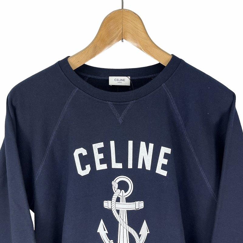 未使用品 セリーヌ CELINE アンカー プリント スウェット ANCHOR CASHMIRE SWEATER XL セーター 紺 ネイビー 2Y244450I レディース_2