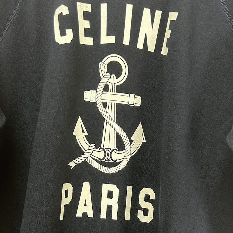 未使用品 セリーヌ CELINE アンカー プリント スウェット ANCHOR CASHMIRE SWEATER XL セーター 紺 ネイビー 2Y244450I レディース_4