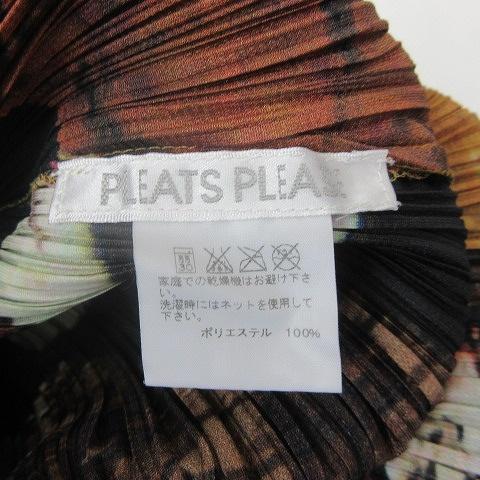 【中古】プリーツプリーズ PLEATS PLEASE 美品 ワンピース チュニック ひざ丈 総柄 マルチカラー 3 L PP41-JT526 プリーツプリーズ PLEATS PLEASE 美品 ワンピース チュニック ひざ丈