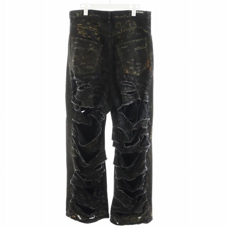 BALENCIAGA スーパーバギーデニム BALENCIAGA 【値下げ】BALENCIAGA スーパーデストロイ加工バギー