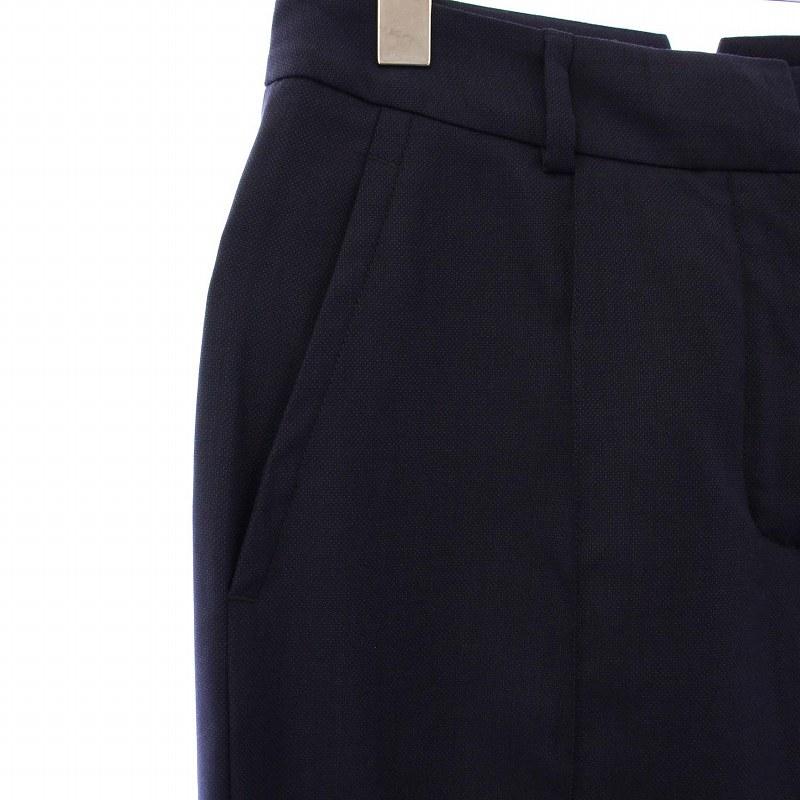 HERMES（エルメス） ピンタックパンツ ワイド クロップド 34 ネイビー