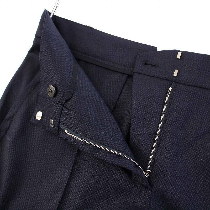 HERMES（エルメス） ピンタックパンツ ワイド クロップド 34 ネイビー