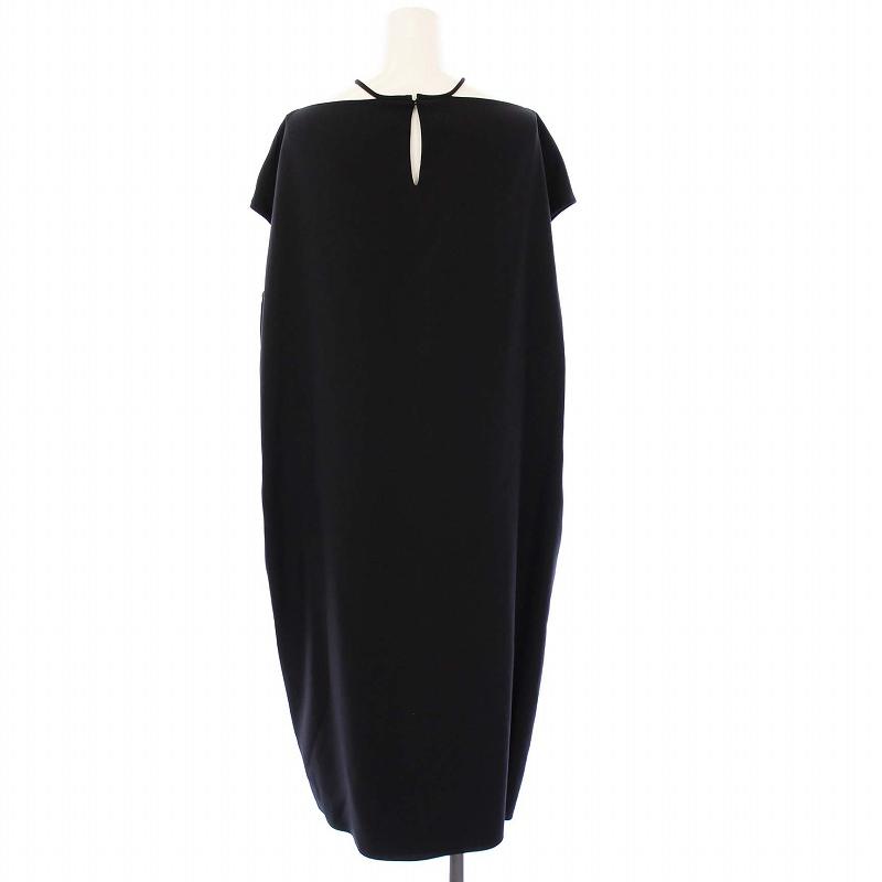 HERMES ブラック ノースリーブロングワンピース 38