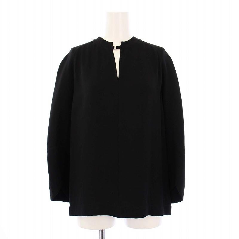 HERMES エルメス ブラウス スキッパー 長袖 プルオーバー 34 ブラック  
