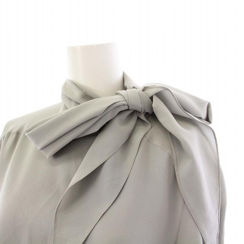 HERMES（エルメス） ブラウス プルオーバー 長袖 リボン シルク 38