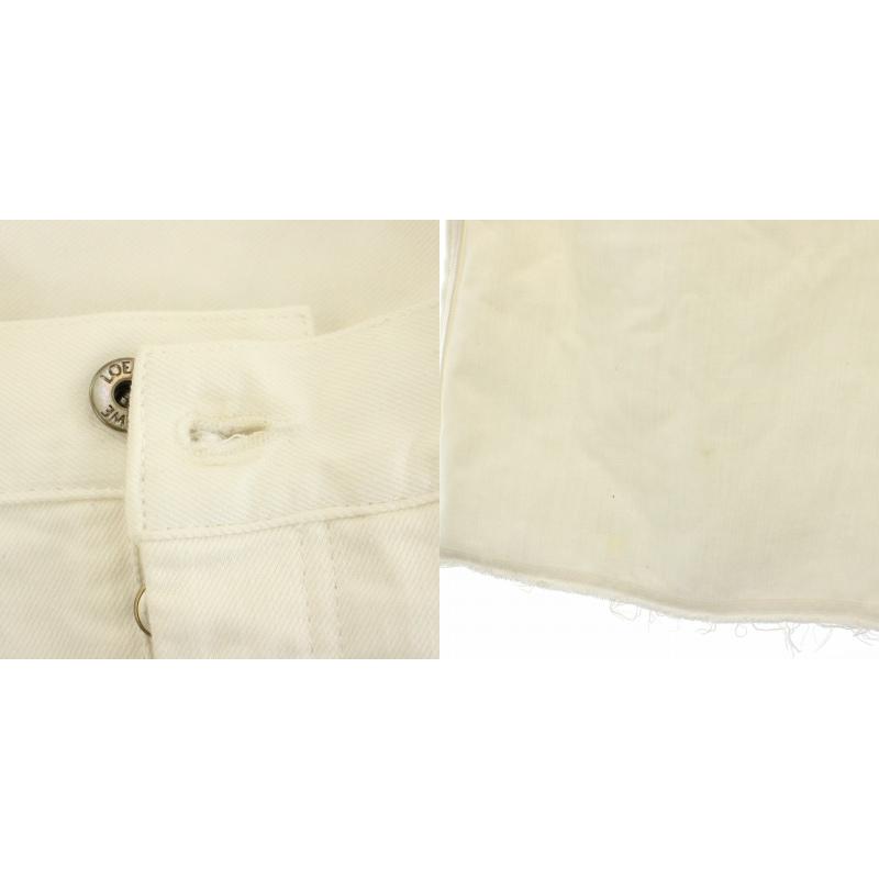 ロエベ☆コットンクロップドパンツ White LOEWE ロエベ コットンクロップドフレアパンツ ガウチョパンツ