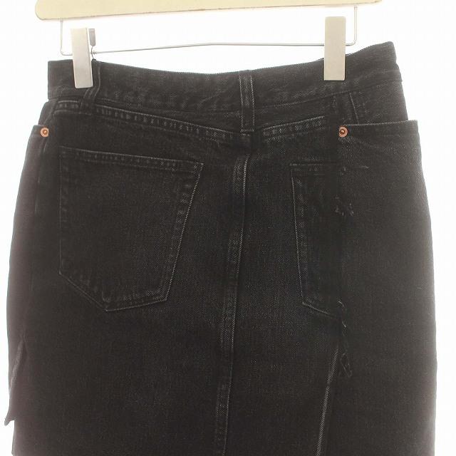 サカイ sacai デニム ミニスカート 変形 ヘムスカート スカート 2 M 黒