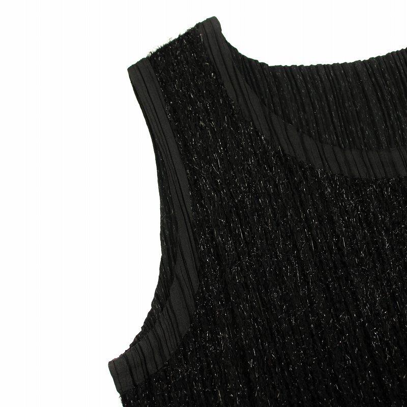 プリーツプリーズ イッセイミヤケ ブラック ノースリーブ SIZE3 プリーツプリーズ イッセイミヤケ ブラック ノースリーブ SIZE3